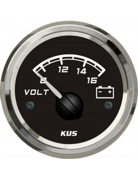 Voltmeter Anzeige 8-16V 52mm schwarz Boot