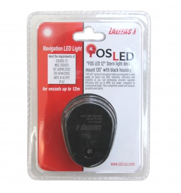 Navigationslicht Lampe FOS LED 12 STERN HORIZONTAL DECK MOUNT BLACK