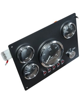 Panel mit vier Uhren 12V und 24V 250x190mm Zündschalter Boot 2
