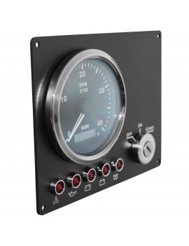 Motorpanel Bedienfeld Drehzahlmesser, Schlüsselschalter, 5 Led, 12V/24V, 180 X 140MM 2