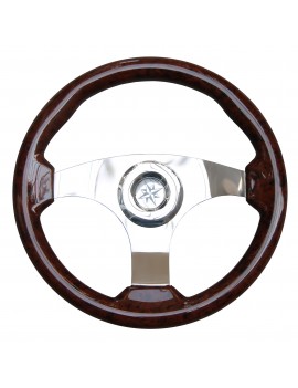 Lenkrad 35 cm – Edelstahl & Mahagoni in Graphitoptik www.e-nautica.de