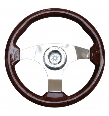 Lenkrad 35 cm – Edelstahl & Mahagoni in Graphitoptik www.e-nautica.de