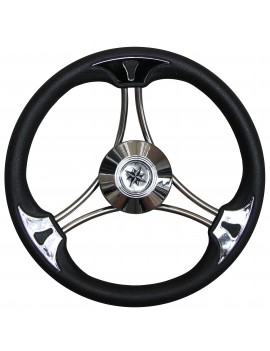 Bootslenkrad 350 mm – Edelstahl mit Polyurethan-Ummantelung