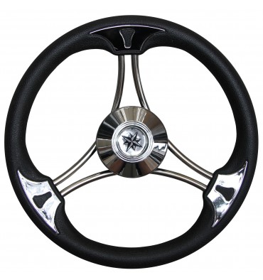 Bootslenkrad 350 mm – Edelstahl mit Polyurethan-Ummantelung