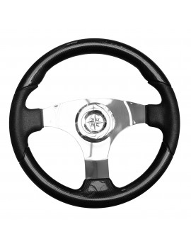 Lenkrad 35 cm – Edelstahl & Carbon in Graphitoptik