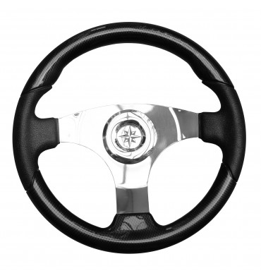 Lenkrad 35 cm – Edelstahl & Carbon in Graphitoptik