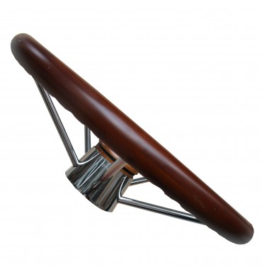Steuerrad 400 mm – Edelstahl & Mahagoni – 5 Speichen