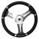 Lenkrad 35 cm – Edelstahl mit schwarzer Polyurethan-Ummantelung