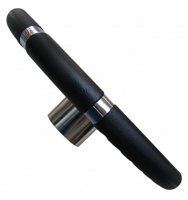 Lenkrad 35 cm – Edelstahl mit schwarzer Polyurethan-Ummantelung