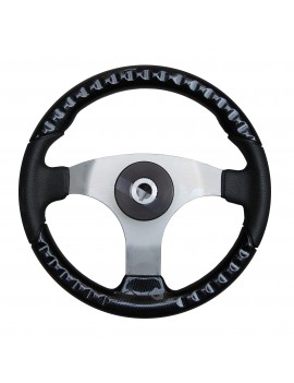 Steuerrad 350 mm – Edelstahl & Carbon-Optik – schwarz/grau 2