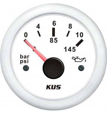 Öldruckanzeige 0-10 BAR 52mm Weiss Boot