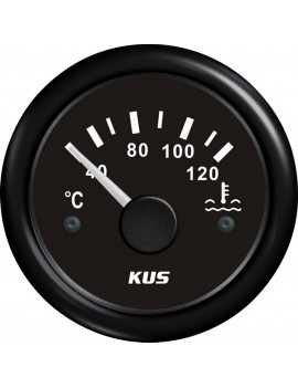 Wassertemperaturanzeiger 40–120 °C, D52 mm, Schwarz – Serie V