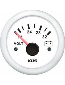 Volt-Anzeiger 18–32 V, D52 mm, Serie V – Weiß