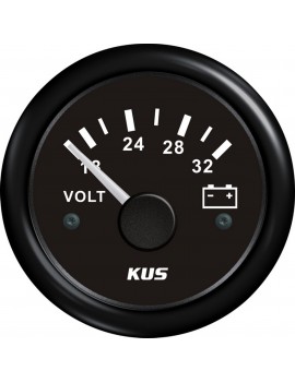 Volt-Anzeiger 18–32 V, D52 mm, Serie V – Schwarz