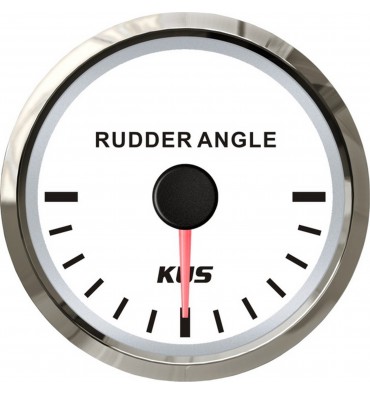 Ruderwinkelanzeiger 87–900 Ω, D55 mm, Weiß, Edelstahlbezel – Serie V