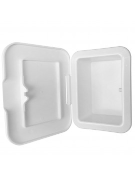 Weißer Duschbehälter mit Klappe – 145 × 190 mm