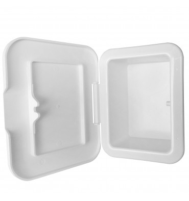 Weißer Duschbehälter mit Klappe – 145 × 190 mm