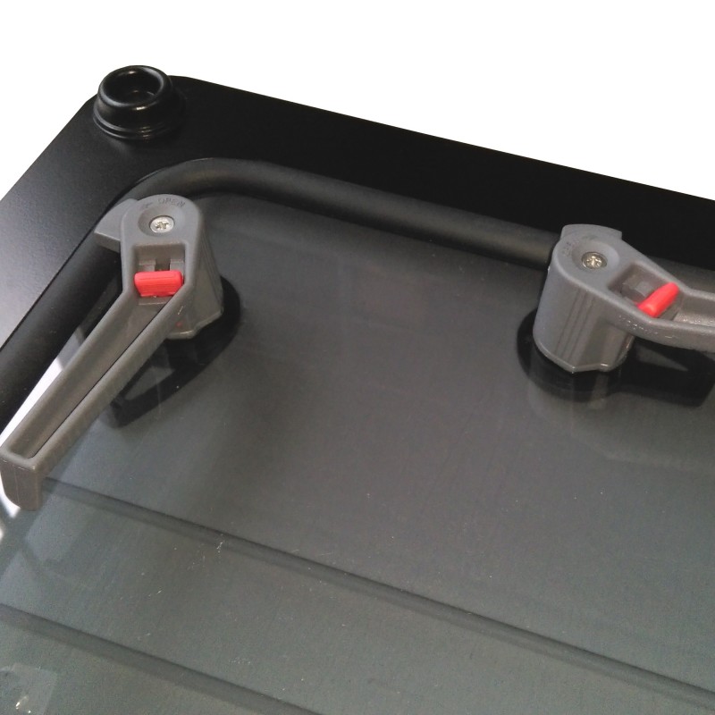 Lewmar FLUSH Luke BAVARIA 3019 0600 – Graues Glas mit schwarzem Rand, Komplett-Reparatursatz