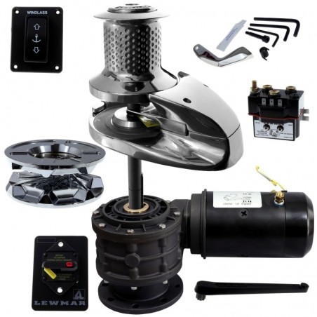 Lewmar V4 Ankerwinde 12V 1600W mit Kabestankopf – Komplettset für 10 mm Kette