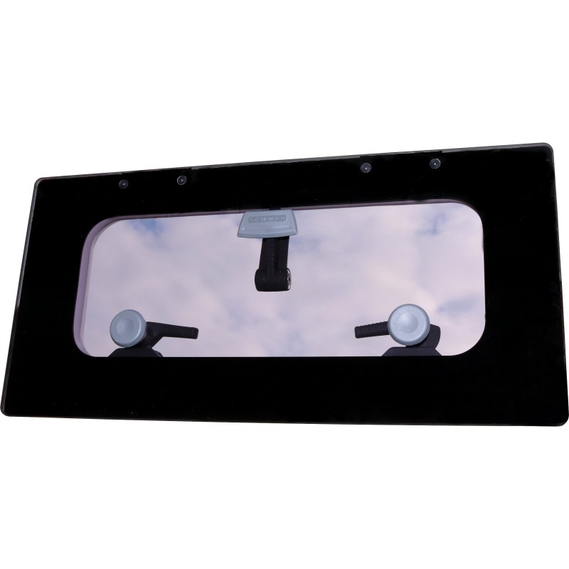 Bootsluke Lewmar FLUSH für BAVARIA F2G – Schwarzes Acrylglas, weißer Rahmen (575 x 275 mm)