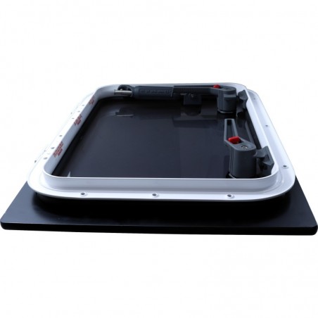 Bootsluke Lewmar FLUSH Profile 30 Glass Grau- Rahmen Weiss 527 x 397mm