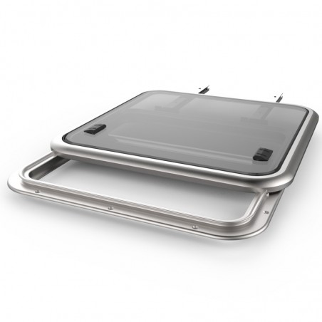 Lewmar PILOT 70 Schiebeluke 701x697 – Getöntes Glas Silber