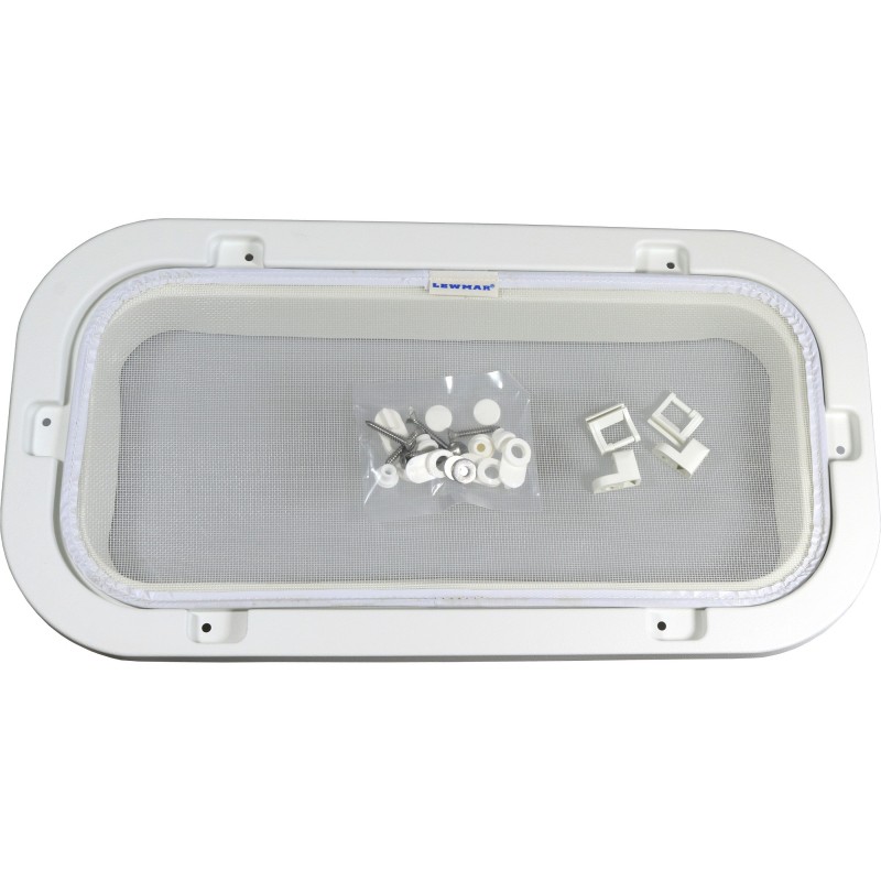 Einbaurahmen Lewmar Low Luken Profile 41 Moskitonetz weiß www.e-nautica.de