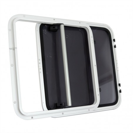 Lewmar Pilot Schiebeluke 844 × 790 mm – Weiß, Acrylglas