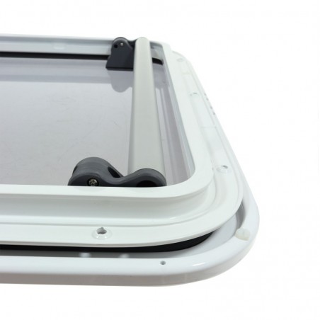 Lewmar Pilot Schiebeluke 844 × 790 mm – Weiß, Acrylglas