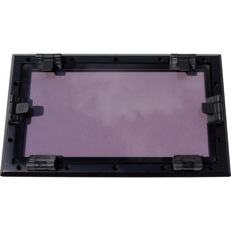 Lewmar Flush Mitre 5 Bootsfenster – Schwarz, Graues Glas, 448 x 263 mm