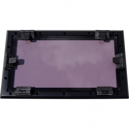 Lewmar Flush Mitre 5 Bootsfenster – Schwarz, Graues Glas, 448 x 263 mm