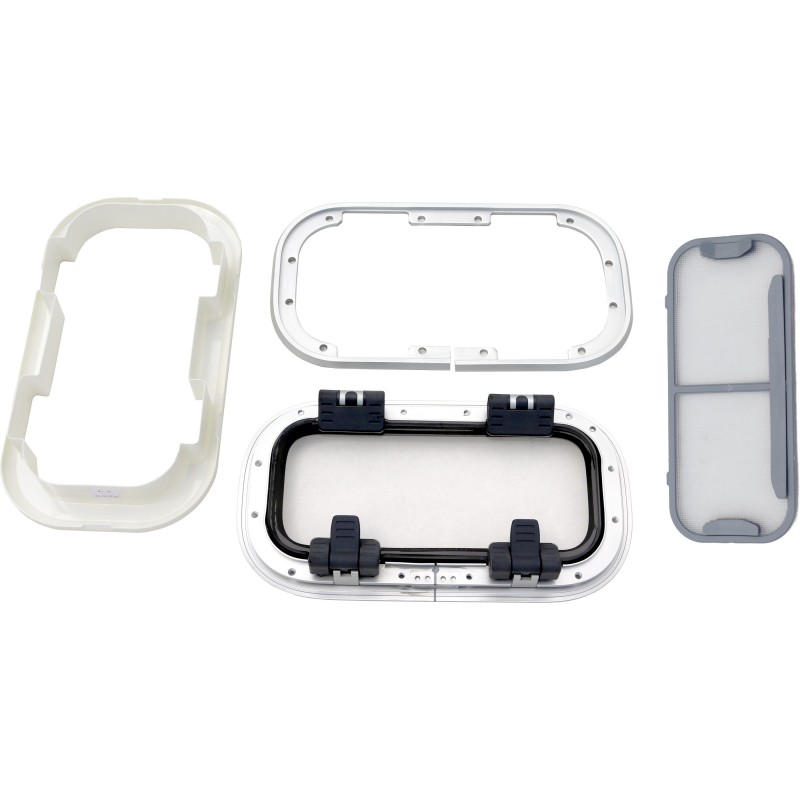 Lewmar Portlight Standard 0 ST0 176x323mm Moskitonetz Rahmen weiss CLR