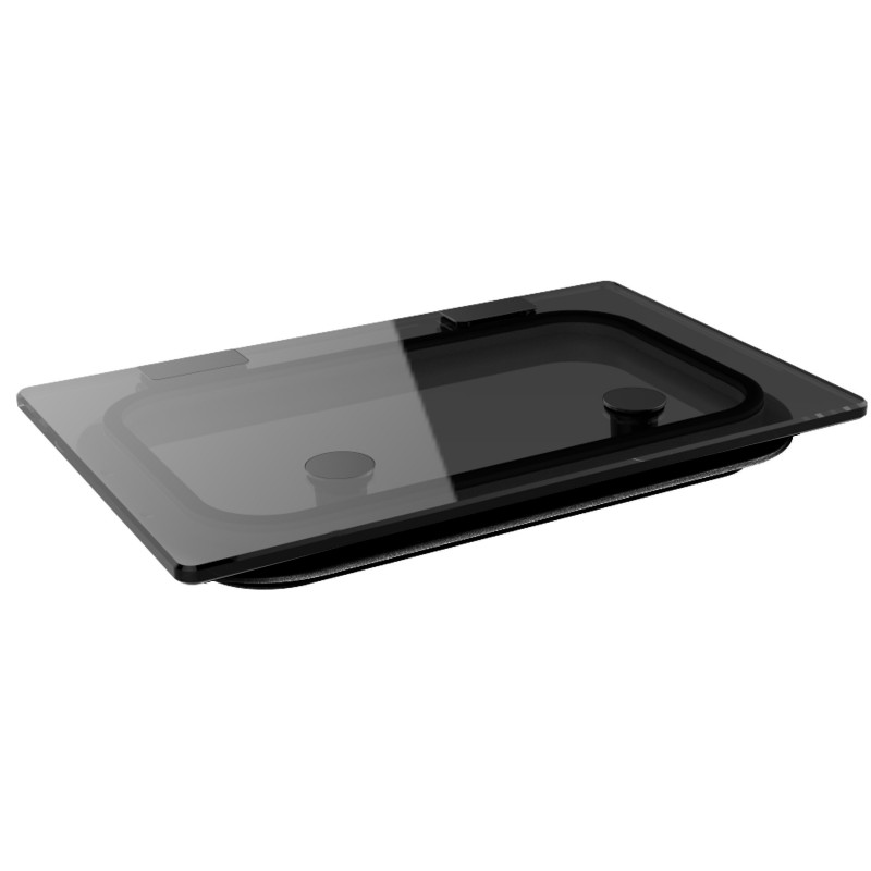 Bootsluke Lewmar FLUSH 20 GEN.3 glass grau, Rahmen schwarz