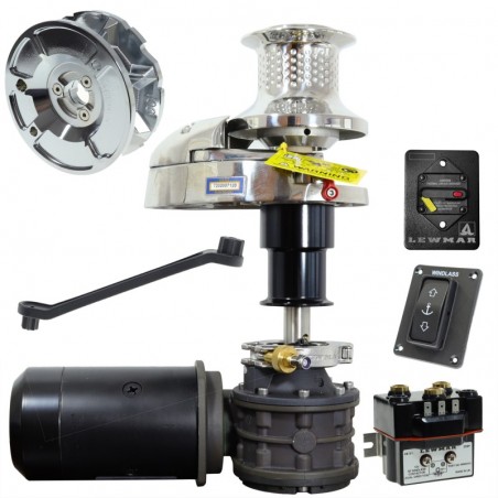 Lewmar V3 12V 1000W Ankerwinde – 8 mm Kette mit Spillkopf, Komplettset, Free Fall