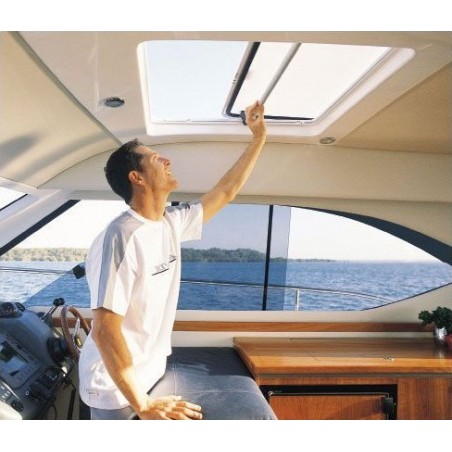 Lewmar Pilot Schiebeluke 1000×800 – Silber, Acrylglas | Bootsluke