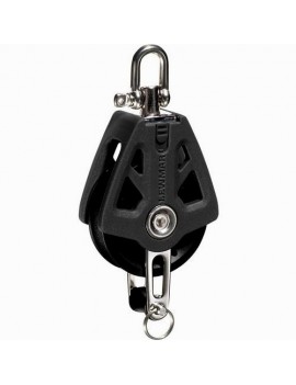 Lewmar Synchro 90 Einfachblock mit Haken 12-14 mm, Schwarz