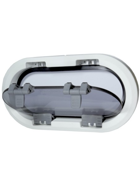 LEWMAR Standard 1 ST1 RE Bootsfenster Portlight  SILBER 191X367mm Weisse Rahmen