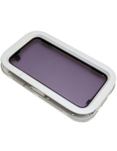 Lewmar Standard 5 Portlight – Bootsfenster 264 x 449 mm, Silber mit weißem Innenrahmen 2