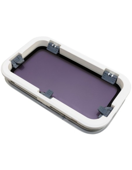 Lewmar Standard 5 Bootsfenster ST5 Portlight 264x449mm Silber mit weißer Innenrahmen