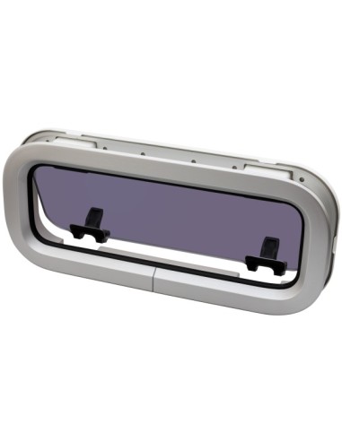 Bootsfenster Lewmar Standard 3 Silber 191x449mm Rahmen weiss