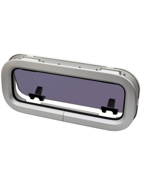 Bootsfenster Lewmar Standard 3 Silber 191x449mm Rahmen weiss