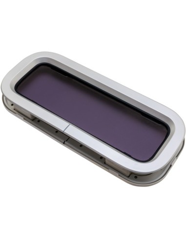 Bootsfenster Lewmar Standard 3 ST3 Silber 191x449mm Rahmen weiss