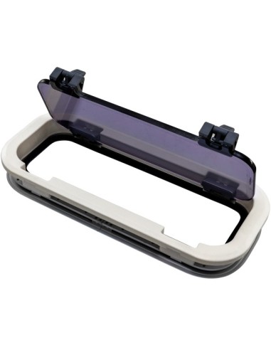 Bootsfenster Lewmar Standard 3 ST3 Silber 191x449mm Rahmen weiss