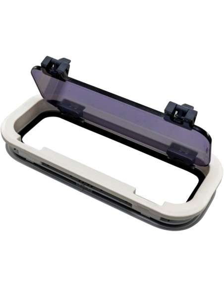 Bootsfenster Lewmar Standard 3 ST3 Silber 191x449mm Rahmen weiss