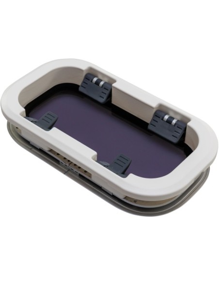 Bootsfenster Lewmar Standard 0 ST0 Silber 176x323mm Weiße Rahmen