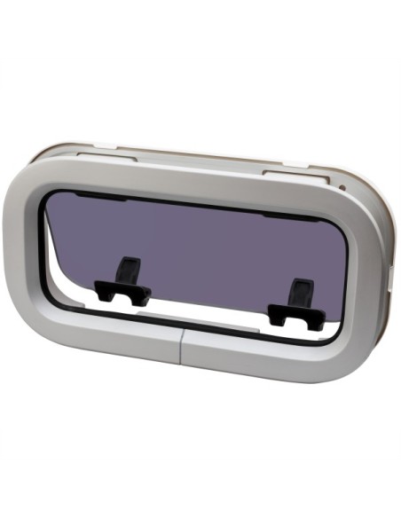 Bootsfenster LEWMAR Standard 1 ST1  Silber 191x367mm Rahmen weiss Portlight