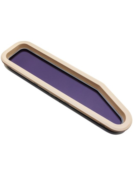 Bootsfenster Lewmar ST43 Silber 195x708mm Links Rahmen-Creme