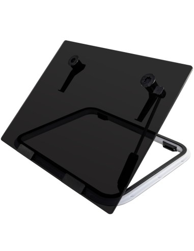 Bootsluke Lewmar FLUSH Profile 54 GEN.2 – Dunkelgraues Glas, 577 x 462 mm, Flachprofil, Aluminiumrahmen