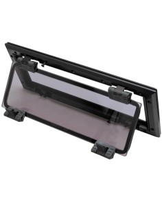 Bootsfenster Lewmar FLUSH MITRE 3  schwarz - glass grau Portlight 393329800 2