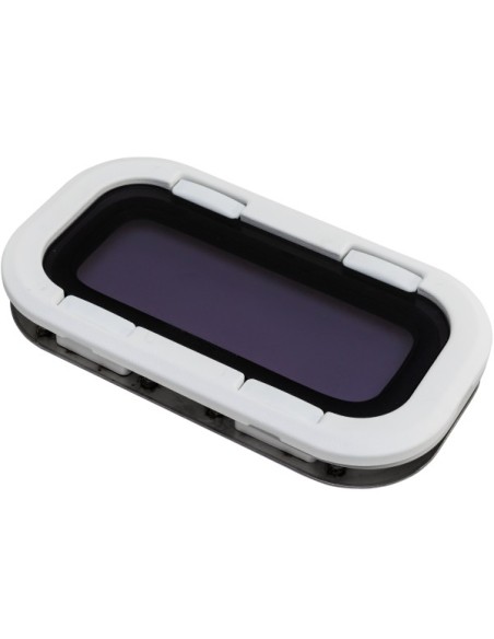Portlight Lewmar Edelstahl 0 Fest 176x323mm Rahmen Weiß